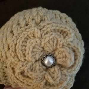 Crochet messy bun hat